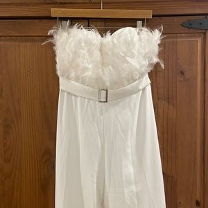 White Feather Jumpsuit Size Small